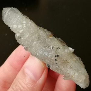 AAA 67mm Unusual Dolomite on FLOATER Double Terminated Skeletal Quartz Mineral Specimen from Inner Mongolia China B5958