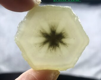 30mm Rare TRAPICHE Quartz slice, Natural Mineral Specimen from Inner Mongolia China CM2330823