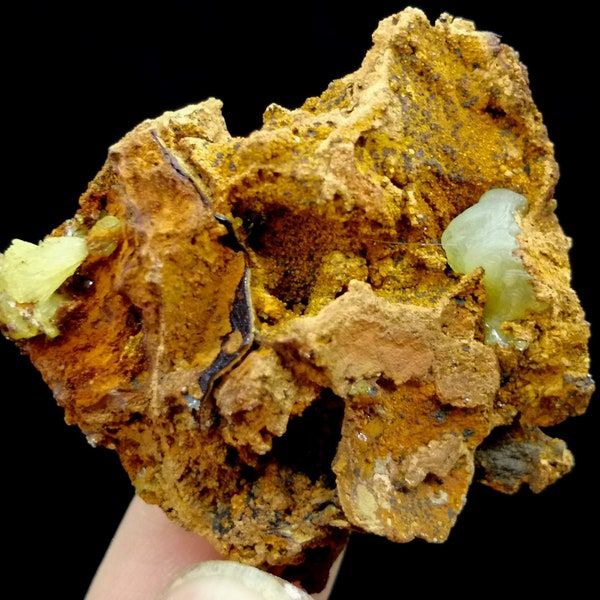 38mm Light Green Adamite cluster on brown Limonite, Natural Mineral Specimens from China B7366