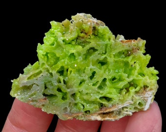 Pyromorphite verte COUPE 49 mm avec structure de PLIS INHABITUELS, Minéral naturel de Chine, CM2310867