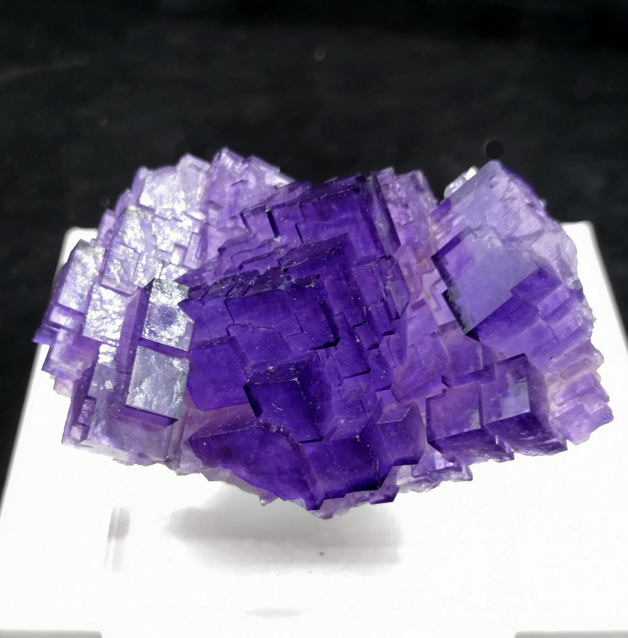 65mm 106g STUNNING NEW Find Matrix-like Stepped Purple Fluorite