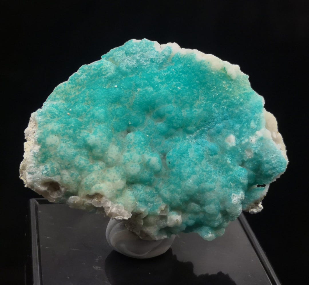 36mm blue Veszelyite on Hemimorphite, Natural Mineral Specimen from China CM2351725
