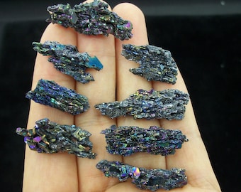 8pcs=USD2.99 IRIDESCENT Silicon Carbide, Rainbow Carborundum Crystal Cluster, Man made specimen