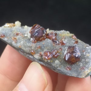 46mm Gemmy Sphalerite with Drusy Quartz on matrix, Natural Mineral Specimen from China B9771