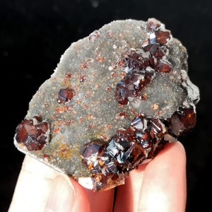 58mm Gemmy Sphalerite with Drusy Quartz on matrix, Natural Mineral Specimen from China CMM2350456