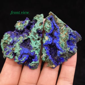 2pcs=USD38.5 BOTH Sides Beautiful Blue Azurite w/ Green Malachite, Natural Mineral slice from China, cm2380549