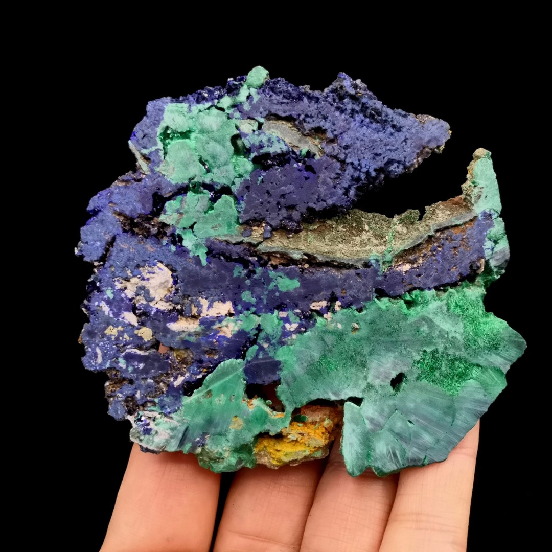 83mm 79g BOTH SIDES BEAUTIFUL Blue Azurite With Green Malachite Slice ...