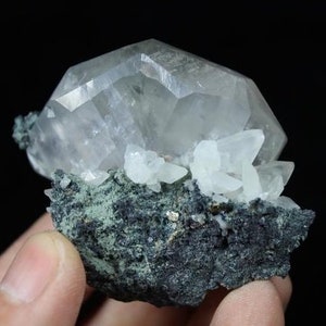 60mm 70g TWIN Calcite crystals on matrix, Natural Mineral Specimen from China CM682952