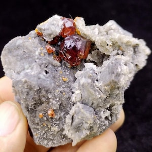 65mm Gemmy Sphalerite with Drusy Quartz on matrix, Natural Mineral Specimen from China CM2160420