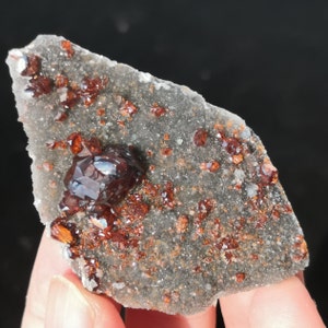 53mm Gemmy Sphalerite with Drusy Quartz on matrix, Natural Mineral Specimen from China CMM2310452