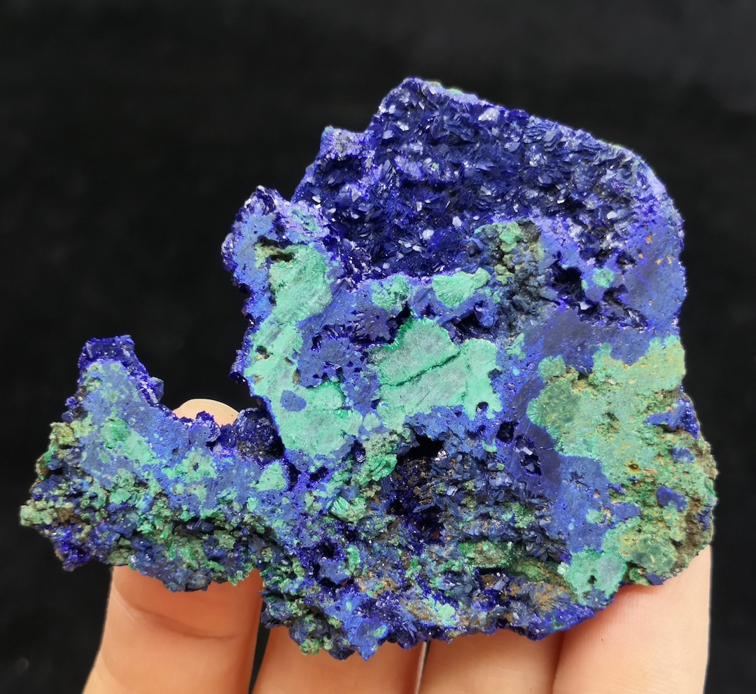 63mm Both Sides Beautiful Sparkling Blue Azurite With Green Malachite ...