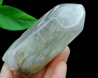 84 mm 155g 研磨済みパワフルなルチル含有大型水晶、B7882 - Etsy 日本