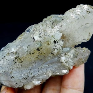 85mm 69g Dolomite on Double Terminated Skeletal Quartz Mineral Specimen from Inner Mongolia China B6854