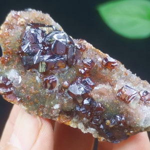 53mm Gemmy Sphalerite with Drusy Quartz on matrix, Natural Mineral Specimen from China B9769