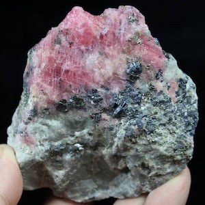 353g Pink Candy NATURAL Rhodochrosite & Shinning Golden Pyrite Mineral Specimen China CM543281