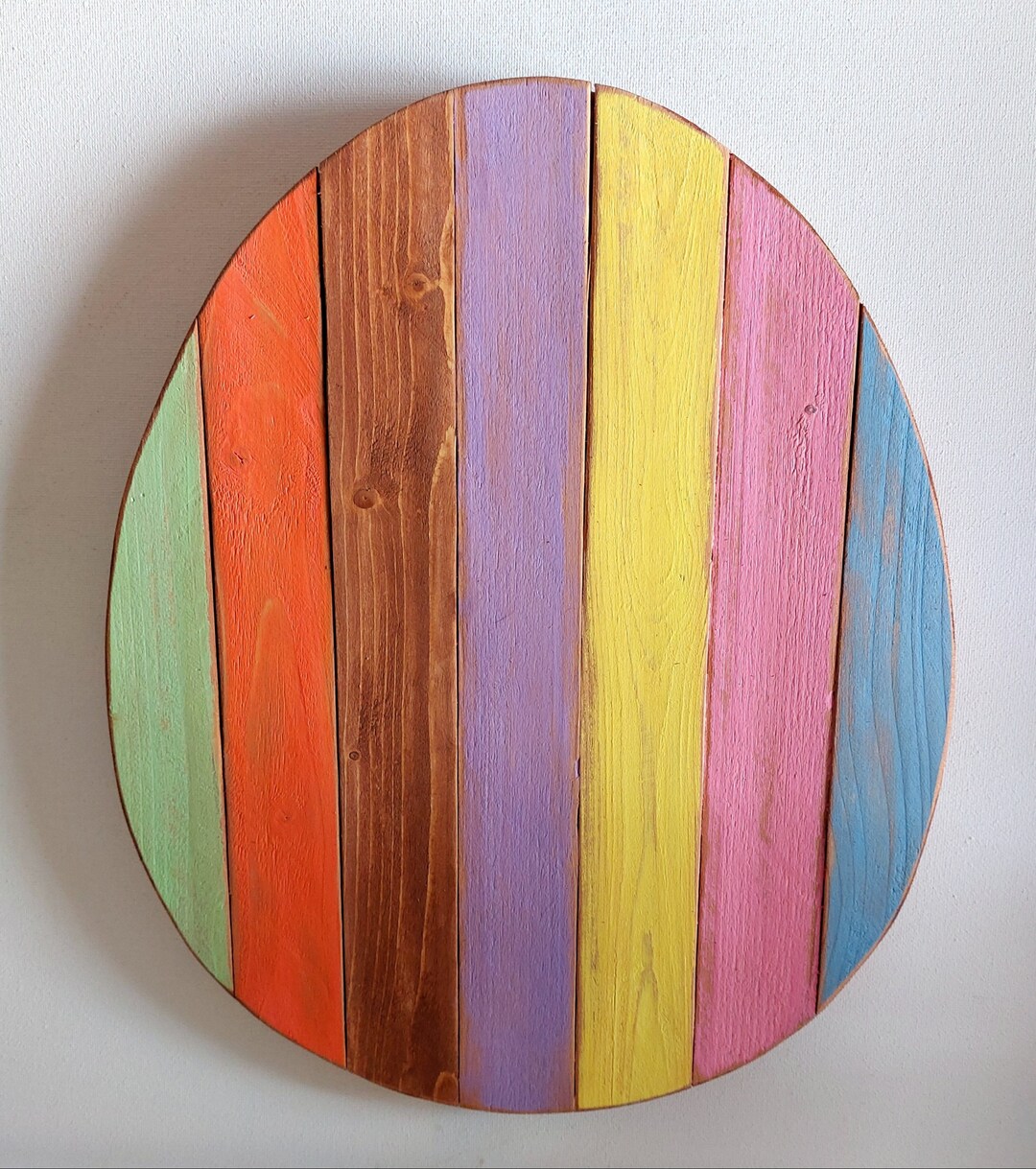 Primitive Wooden Easter Egg Sign Rustic Farmhouse Decor Country Shelf