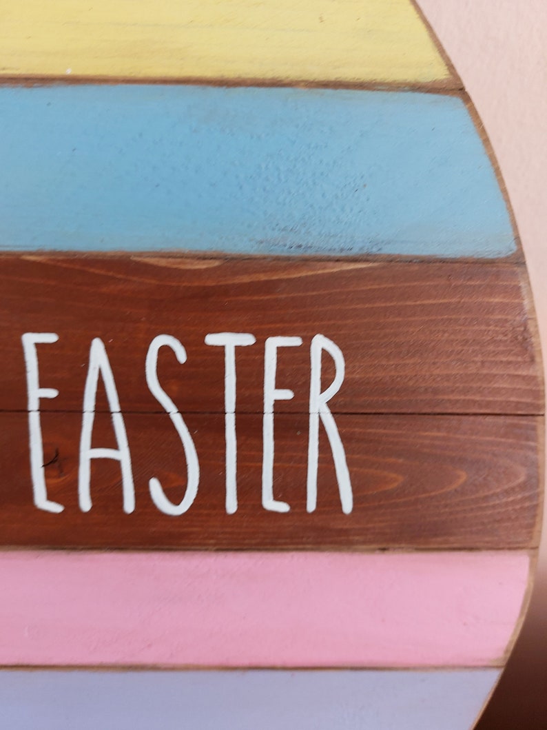 Primitive Wooden Easter Egg Sign Rustic Farmhouse Decor Rae Etsy