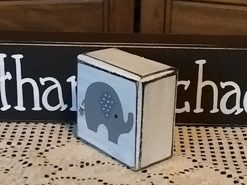 Baby Boy Birth Announcement Wood Blocks Primitive Personalized Etsy