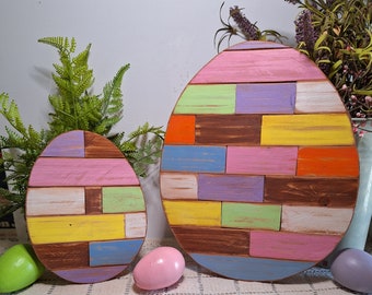 Rustic Primitive country wooden Easter eggs Spring wall hanging shelf sitter easter decor