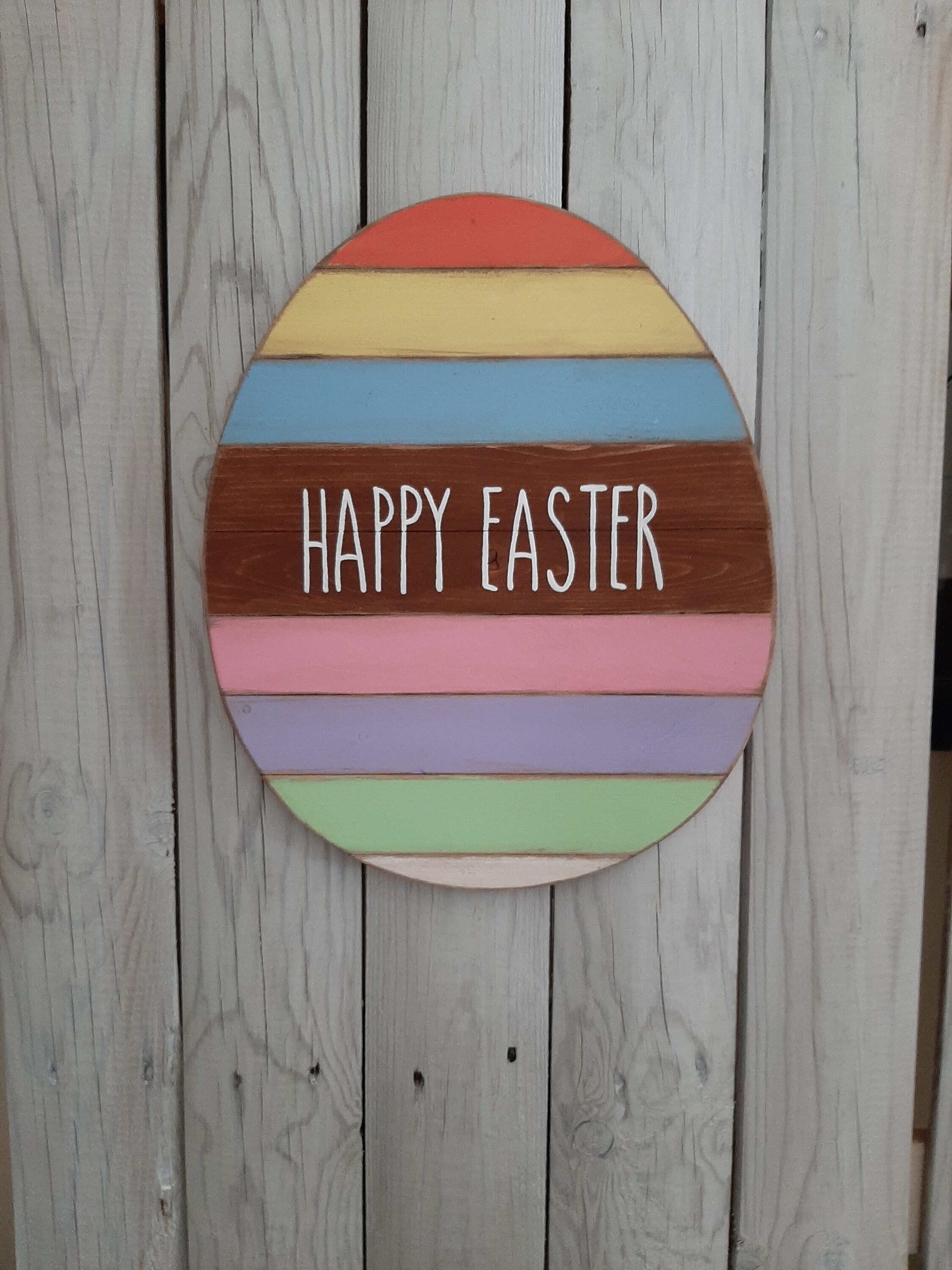 Primitive wooden Easter egg sign rustic farmhouse decor rae Etsy