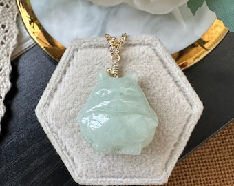 認定手彫り天然ミャンマービルマ翡翠ジェダイト「となりのトトロ」漫画