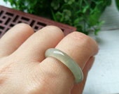 SALES US Size (18.8mm Inner Diameter) Icy Translucent Type A Grade A Natural Jadeite Jade Fei Cui Abacus Band Ring