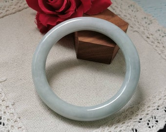 54mm 淡緑色 タイプA グレードA 天然翡翠 フェイツイ 伝統的な丸型