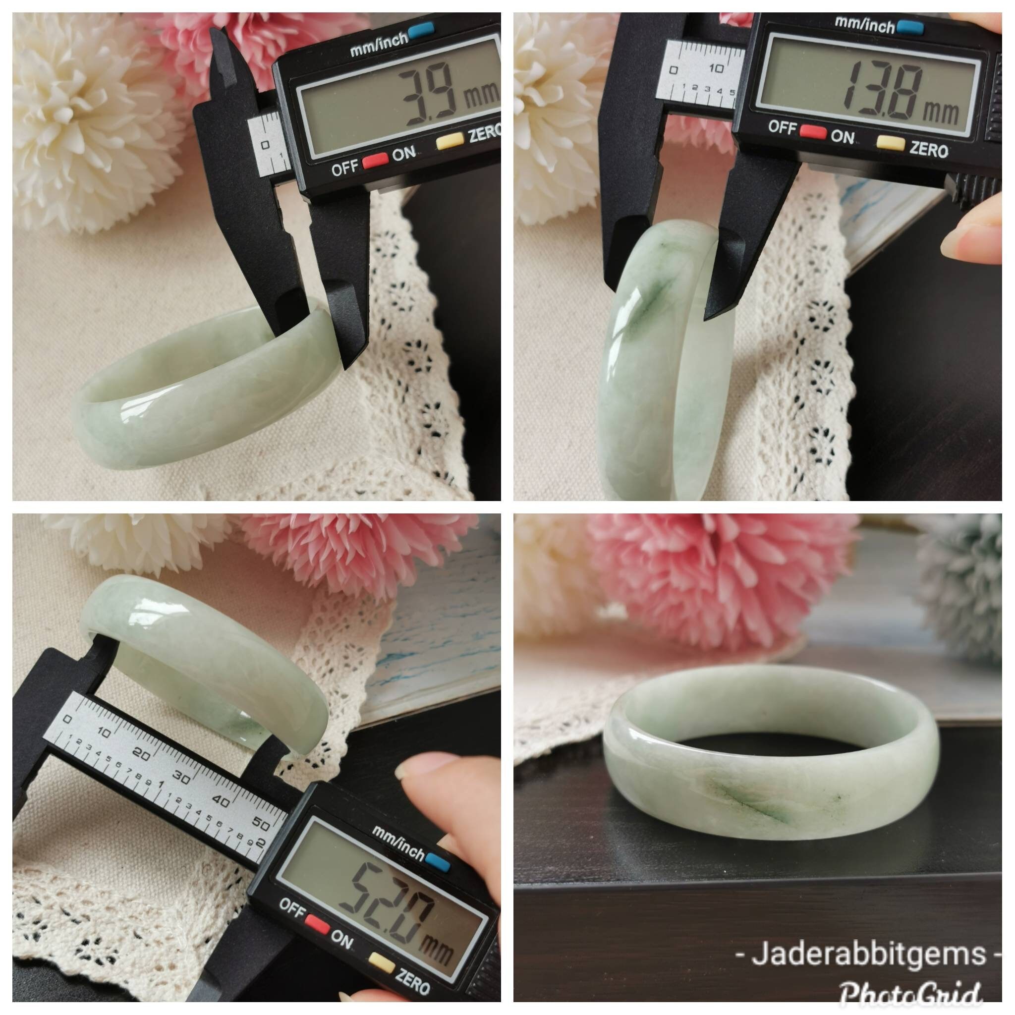 内径52MMタイプAグレードA天然ジェダイト翡翠フェイクイバングル