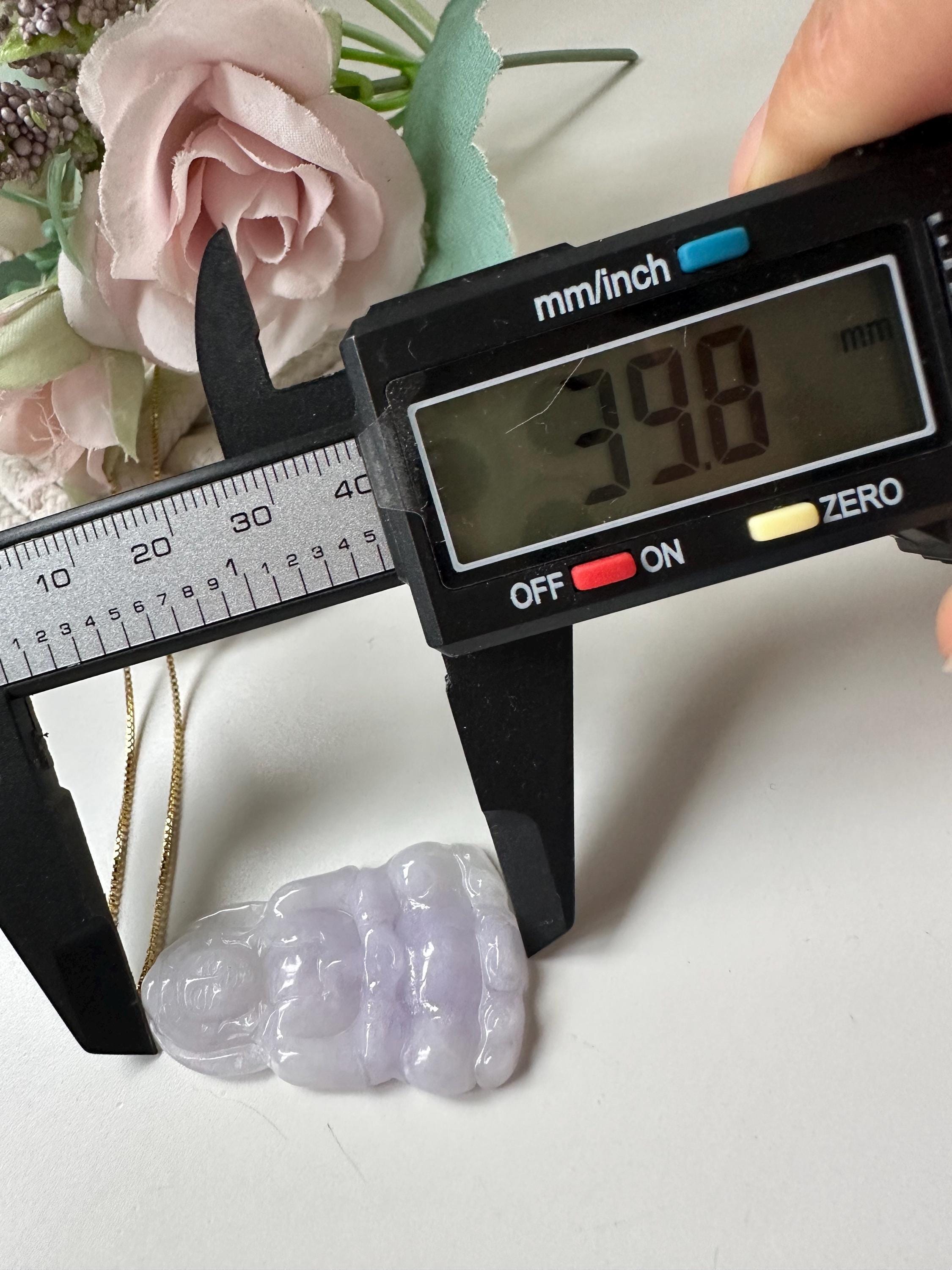 ラベンダータイプAグレードA天然翡翠ジェイドフェイクイ18Kゴールド 