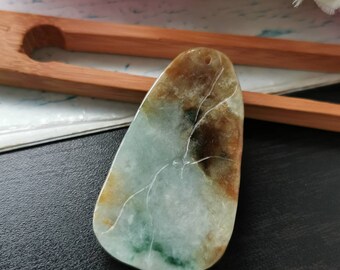 ユニークな三色タイプ A グレード A 天然翡翠 飛翠 鳳凰如意花彫刻