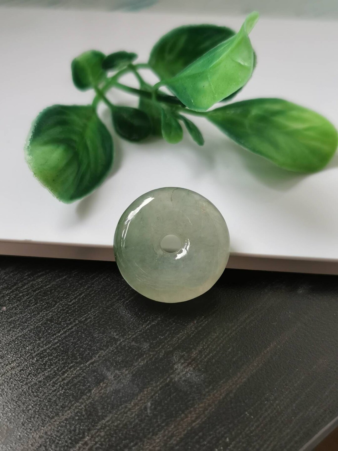 Ciondolo A Ciambella Fei Cui In Giada Giadeite Naturale Di Grado A - Foto 9