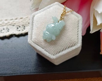 AaaozKjie Collana da donna del coniglio dolce coniglietto di giada sulla luna ciondolo collana idea regalo per la vostra collana per donne adolescenti ragazze S925 accessori festival, A, Argento