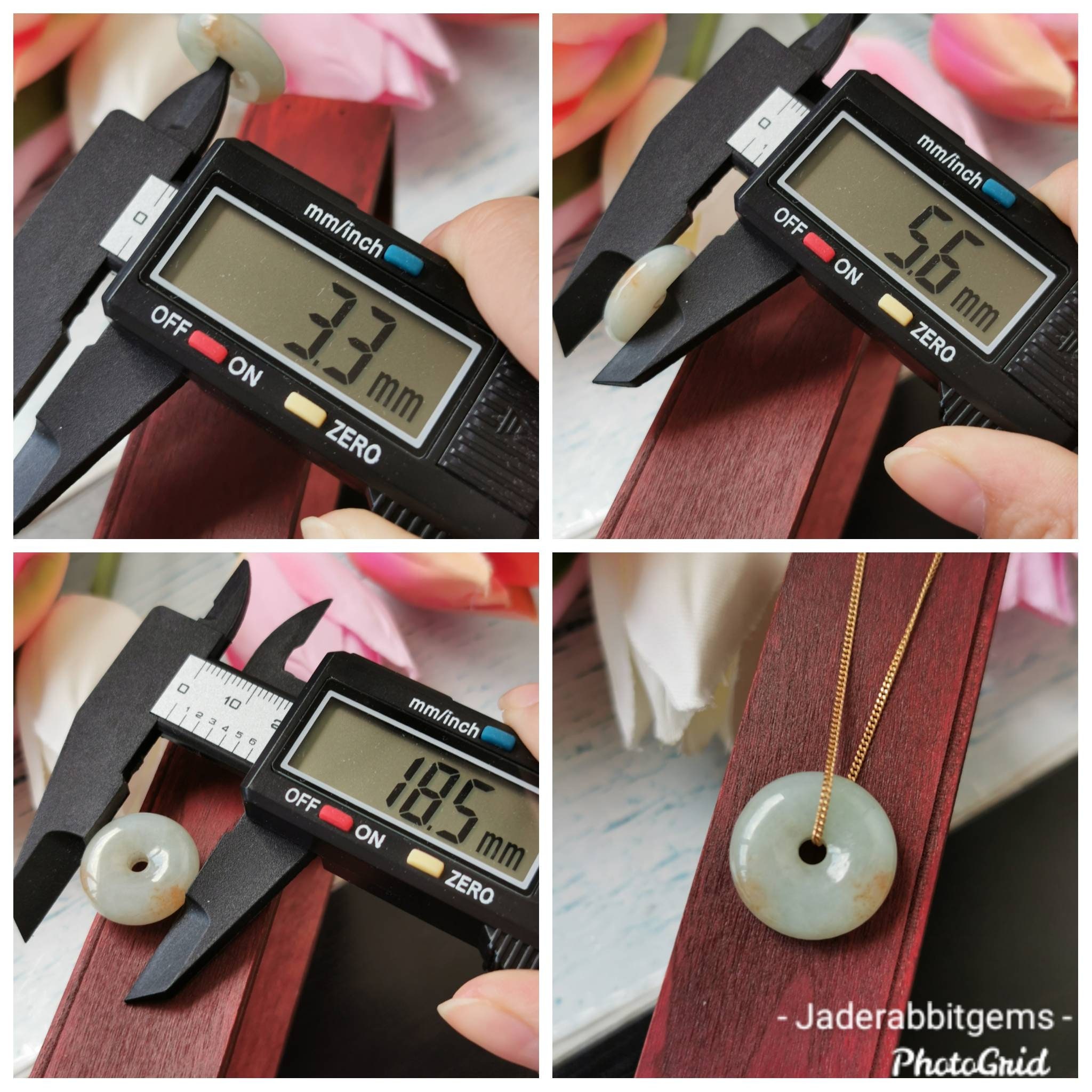 天然ジェイダイト 硬玉 ソーティング付 ドーナツ型ペンダントトップ