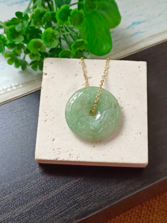24.9MM Light Apple Green and Red Type A Grade A Natural Jadeite