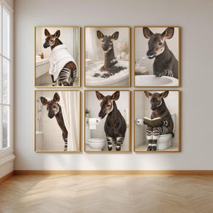 Okapi Bathroom Wall Art Printable Poster Digital Download