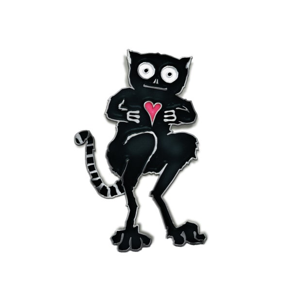 Lemur love pin // Die Struck Iron Enamel Pin with a silver metal finish  // Free shipping!