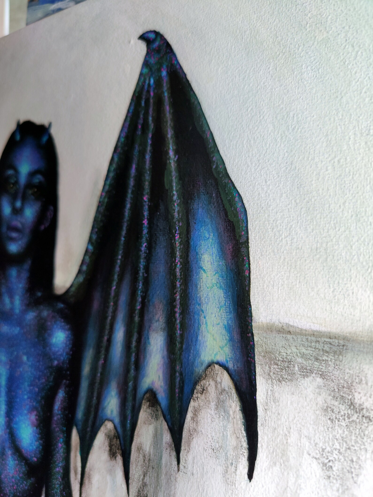 Macabre painting of naked demon girl canvas print Etsy