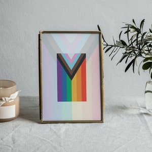 Digital Printable Wall Art - Progress Pride Print - Minimalist Contemporary DIY Wall Print Art Home Decor
