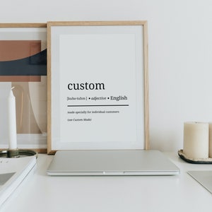 Digital Printable Wall Art - Personalised Customisable Dictionary Definition Print - Minimalist Contemporary DIY Wall Print Art Home Décor