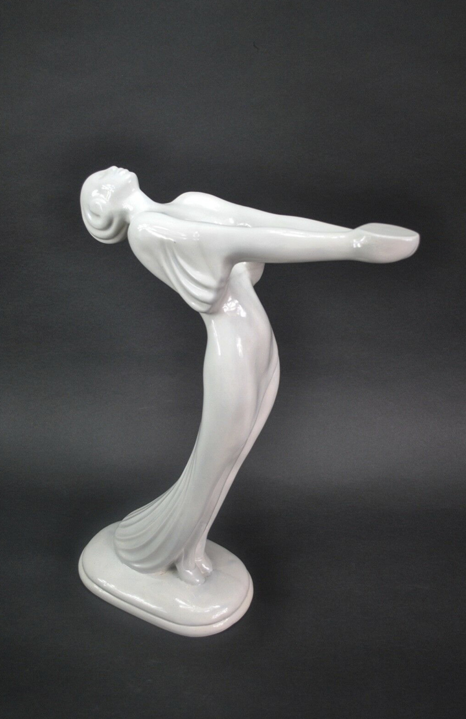 White Ceramic Female Statue Woman Art Sculpture Vitrex Statue Etsy