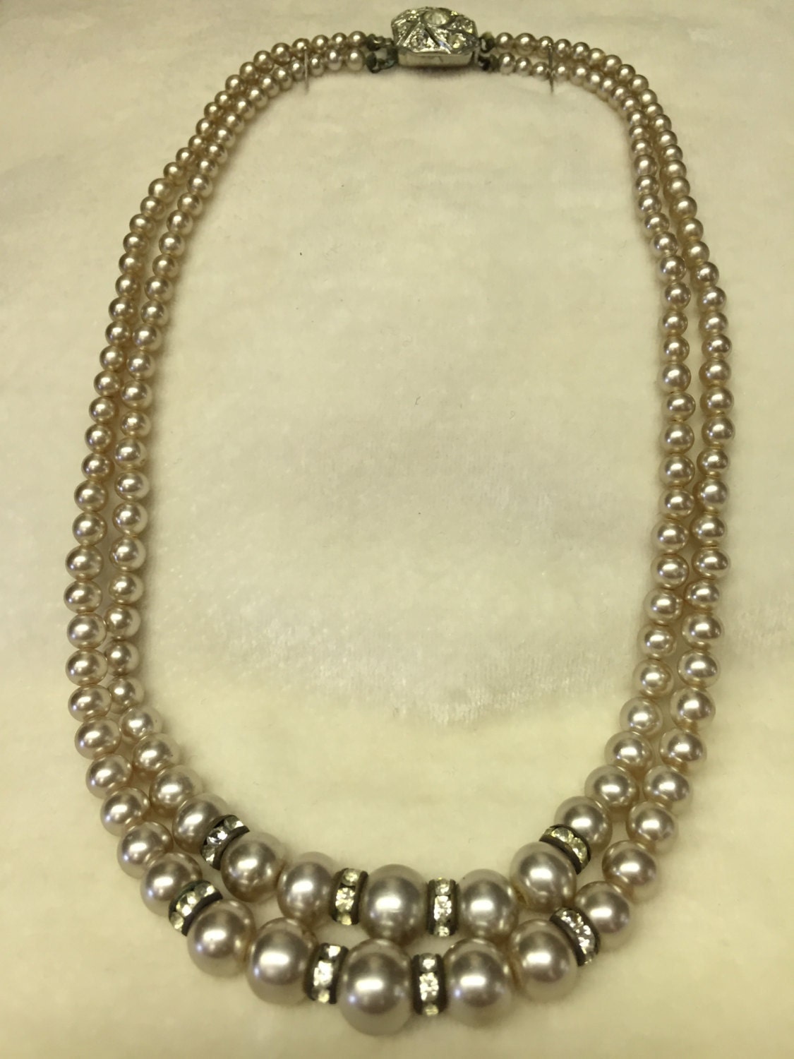 Details about CEZANNE Beautiful Faux Pearl Crystal Rondelle Long 2 Strand Necklace-NWOT! Details about CEZANNE Beautiful Faux Pearl Crystal Rondelle Long 2 Strand Necklace-NWOT!