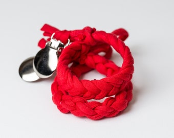 Cotton Pacifier Clip | Red | Choose Style