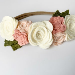 Felt Flower Crown | Pink & Cream