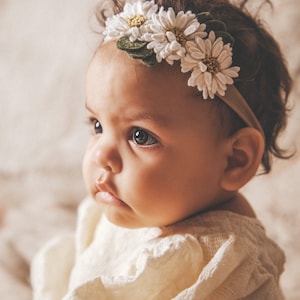 Daisy Felt Flower Crown | White and Mustard Felt