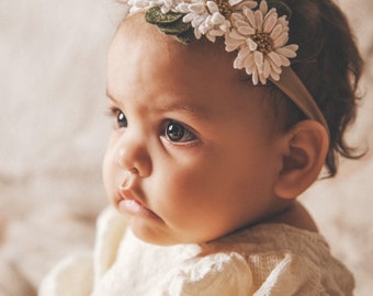 Daisy Felt Flower Crown | White and Mustard Felt