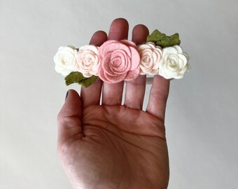 Felt Flower Crown | Pink & Cream