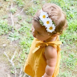 Daisy Felt Flower Crown White and Mustard Felt image 2