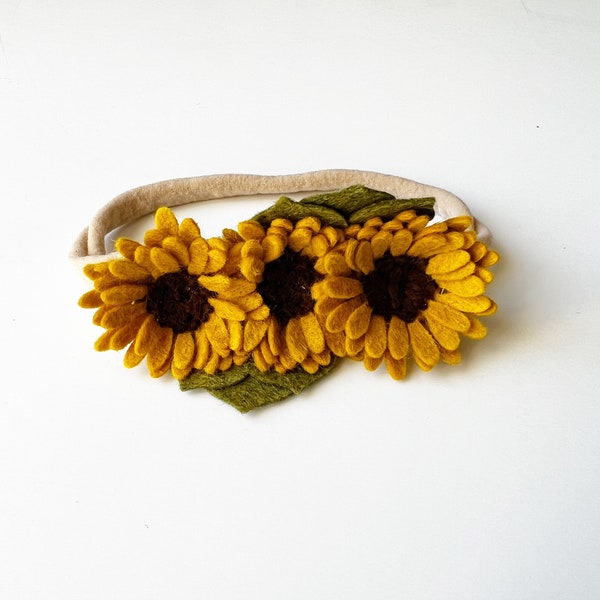 Daisy Felt Flower Crown  | Mustard & Brown