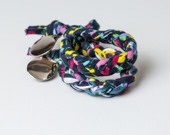 Cotton Braided Pacifier Clip | Floral | Choose Style