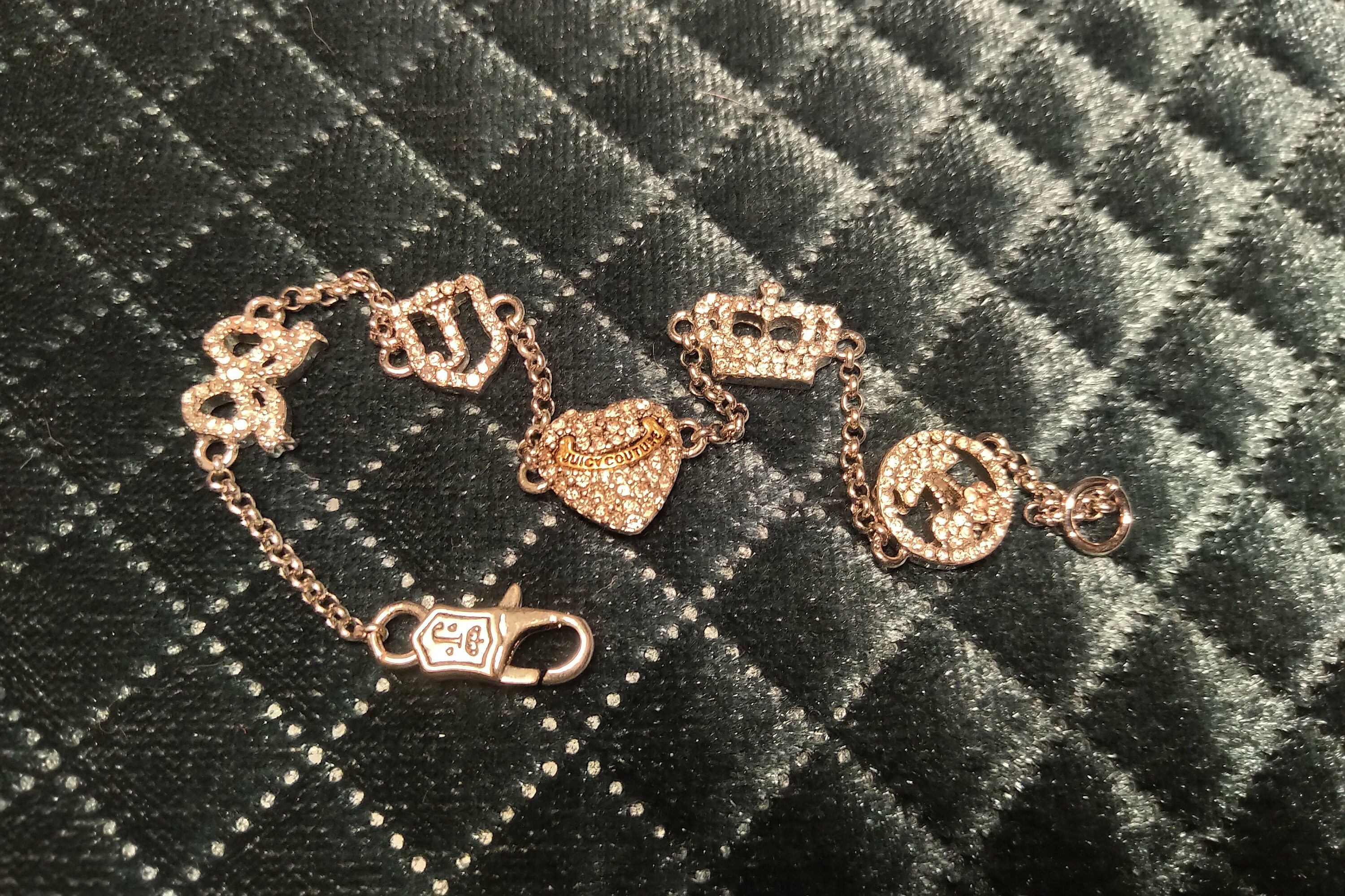 Juicy Couture Charm Bracelet Heart Pendant Juicy Couture Y2k Vintage  Inspired Energy Crystal Bracelet Mother Jewelry Set 